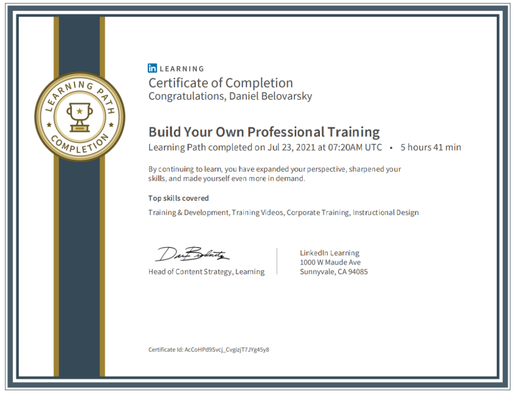 Build Your Own Professional Training Daniel Belovarsky Build Your Own Professional Training Daniel Belovarsky