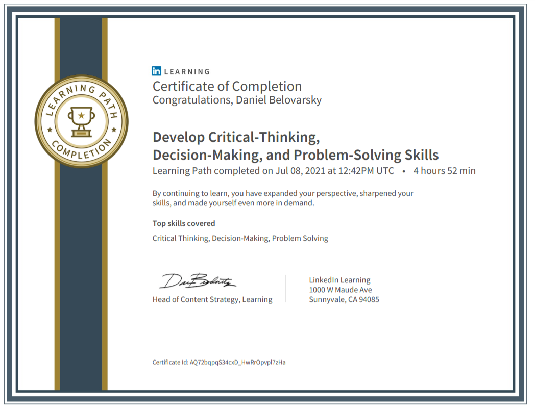 Develop Critical-Thinking, Decision-Making, and Problem-Solving Skills